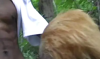 Lusty black amateur girl chokes on a massive cock and takes it deep in her cunt