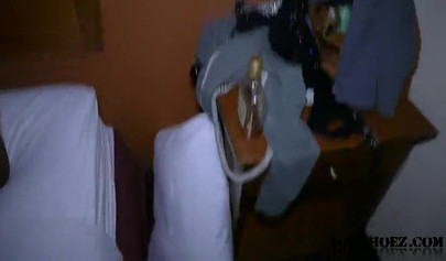 Slim ebony blonde enjoys having her wet pussy licked and impaled on a big shaft