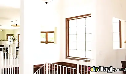 Dazzling ebony babysitter Skyler Nicole gives a sloppy blowjob before being fucked