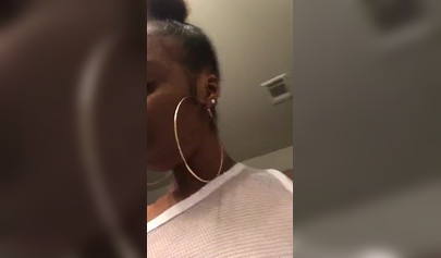 Dashing black teenie strips naked for the camera and shows off her perfect body