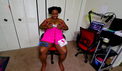 Thick black girl Jade Jordan enjoys sex toys before being pounded rough and hard