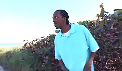 Sensual ebony babe takes a big black cock in her tight pussy after sucking on it