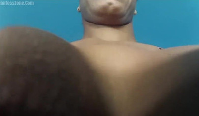 Super hot and sexy ebony giantess walks around a small city showing her attributes