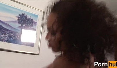 Sensual black chick slobbers on a stiff shaft before being drilled balls deep