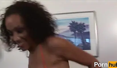 Sensual black chick slobbers on a stiff shaft before being drilled balls deep