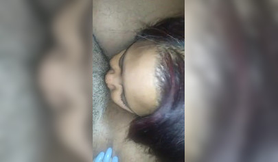 Chubby black amateur chick enjoys her ebony girlfriend slobbering on her wet cunt