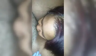 Chubby black amateur chick enjoys her ebony girlfriend slobbering on her wet cunt