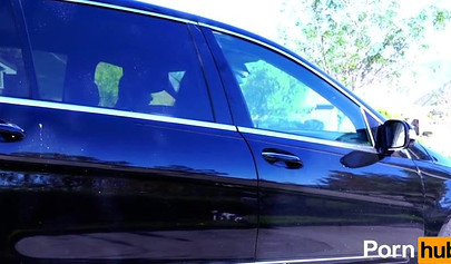 Naughty ebony babe Armani Monae gives blowjob and gets pounded by a white schlong