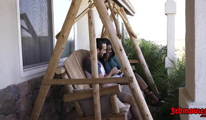 Adorable black teenie Yara Skye chokes on a white cock before riding it balls deep