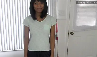 Black maid is showing what you are missing as she deepthroats a large dildo