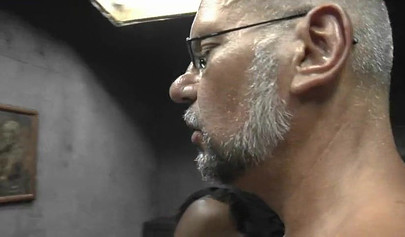 Ebony enjoys a threesome where she gives a blowjob before her pussy is banged