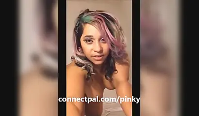 Chubby ebony fingers her snatch and toys it well as she has a screaming orgasm