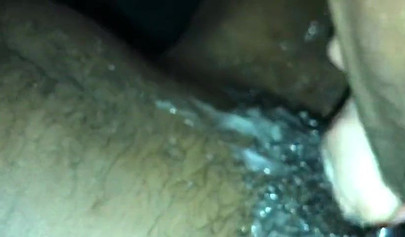 Brunette BBW teen sucks a huge black dick and makes it cum on her cute face