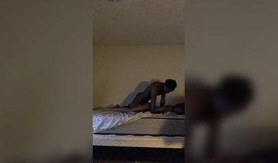 Ebony amateur is fucked balls deep doggy style by her lover in their home video