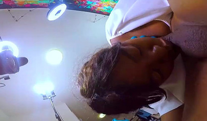 Fat ass babe sits on her husband's face before demanding hard finger fucking