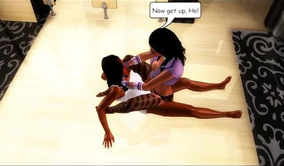Animated black babes are practicing scissoring in their wild uncensored session