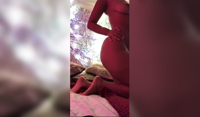 Ebony stripper with big ass inserts a remote toy in her pussy and cums hard