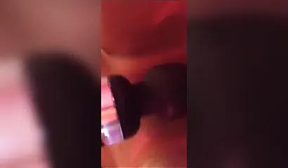 Ebony stripper with big ass inserts a remote toy in her pussy and cums hard