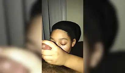 Ebony amateur is dedicated cock sucker that enjoys a taste of cum in her mouth