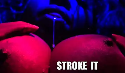 Busty ebony girl with huge tits and big curves gives and erotic and sensual JOI