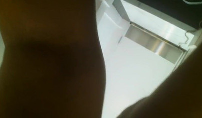 Kinky black amateur babe strips at works before fingering her tight wet pussy