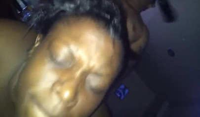 Chubby ebony amateur swallows a fat black meat before taking it in her wet cunt