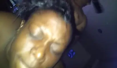 Chubby ebony amateur swallows a fat black meat before taking it in her wet cunt