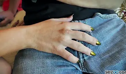 Blonde MILF enjoys a hot threesome with ebony teenie and a big hard young cock