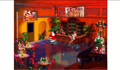 Animated video of a stunning black chick giving blowjob and fucking Santa Claus