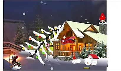 Animated video of a stunning black chick giving blowjob and fucking Santa Claus