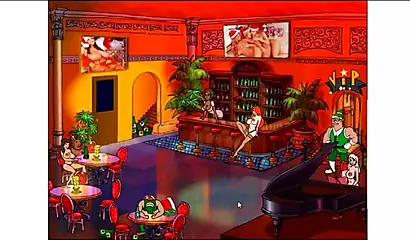 Animated video of a stunning black chick giving blowjob and fucking Santa Claus