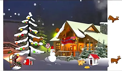 Animated video of a stunning black chick giving blowjob and fucking Santa Claus