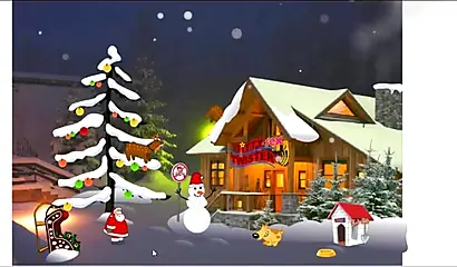 Animated video of a stunning black chick giving blowjob and fucking Santa Claus