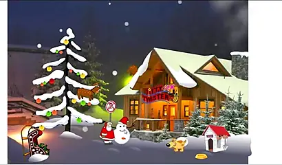 Animated video of a stunning black chick giving blowjob and fucking Santa Claus