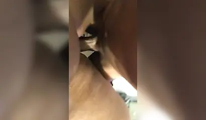 Thick ebony amateur swallows a massive black cock and takes it deep in her cunt