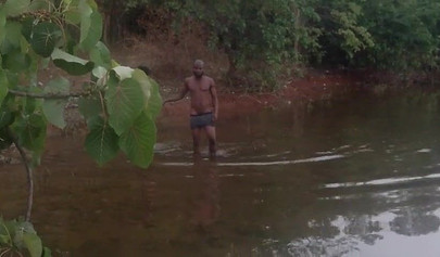 Amateur black girl strips naked and rubs her pussy outside before fucking her man