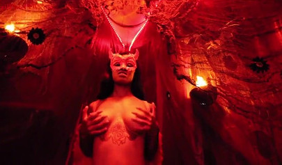 Kinky black chick rides a stiff rod before slobbering on it and swallowing cum