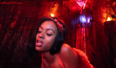 Kinky black chick rides a stiff rod before slobbering on it and swallowing cum