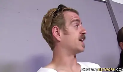 Sexy black babe Tatiyana Foxx gangbanged and sprayed with cum by four white cocks