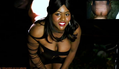 Chubby and curvy black chick gets fucked hard and receives a thick warm creampie