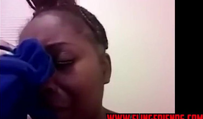 Horny and chubby black amateur babe loves showing her massive tits on a webcam