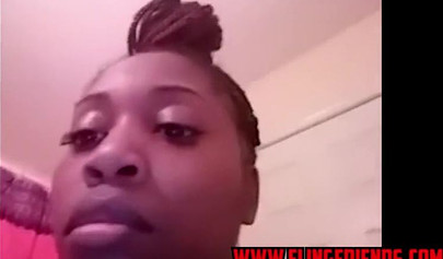 Horny and chubby black amateur babe loves showing her massive tits on a webcam