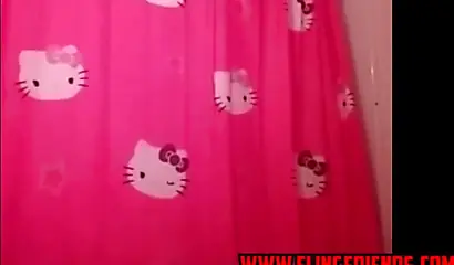 Horny and chubby black amateur babe loves showing her massive tits on a webcam