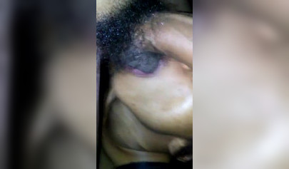 Luscious black amateur girl gives a sloppy blowjob before swallowing loads of cum