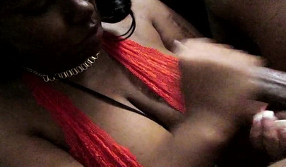 Thick ebony girl with monster curves enjoys sucking a cock before riding it hard