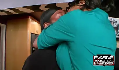 Thick ebony mommy loves playing with her tits and pussy before riding a fat cock