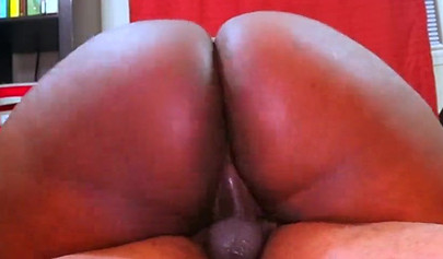 Chubby black girl with a huge fat ass gives a sloppy blowjob before riding a cock