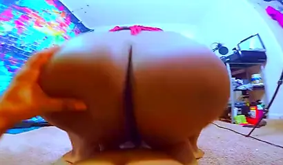 Chubby black girl with a huge fat ass gives a sloppy blowjob before riding a cock