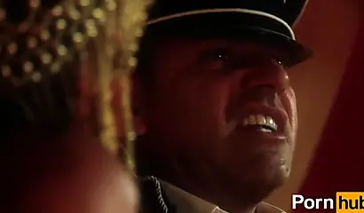 Babe with amazing ebony tits gets a dick deep down inside of that cute throat