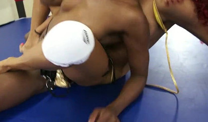 Babe with amazing big fat ass gets it on with gorgeous ebony lesbian fighter